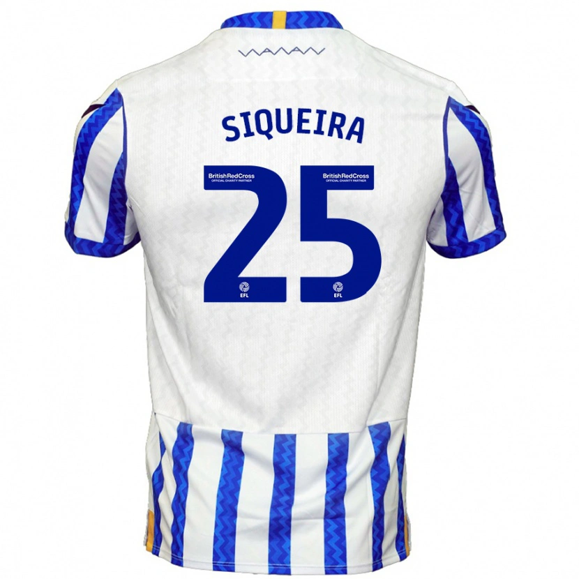 Danxen Kinderen Guilherme Siqueira #25 Blauw Wit Thuisshirt Thuistenue 2024/25 T-Shirt