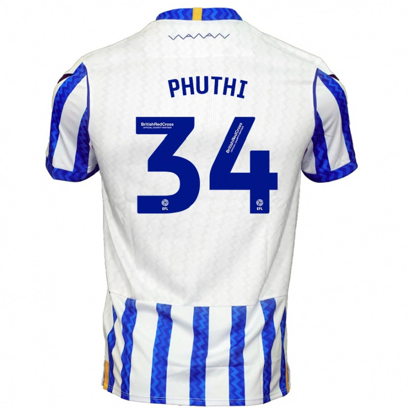 Danxen Kinderen Joey Phuthi #34 Blauw Wit Thuisshirt Thuistenue 2024/25 T-Shirt