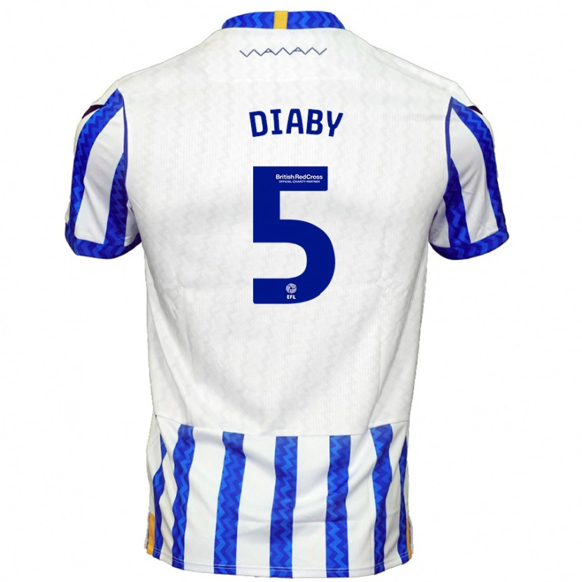 Danxen Kinderen Bambo Diaby #5 Blauw Wit Thuisshirt Thuistenue 2024/25 T-Shirt