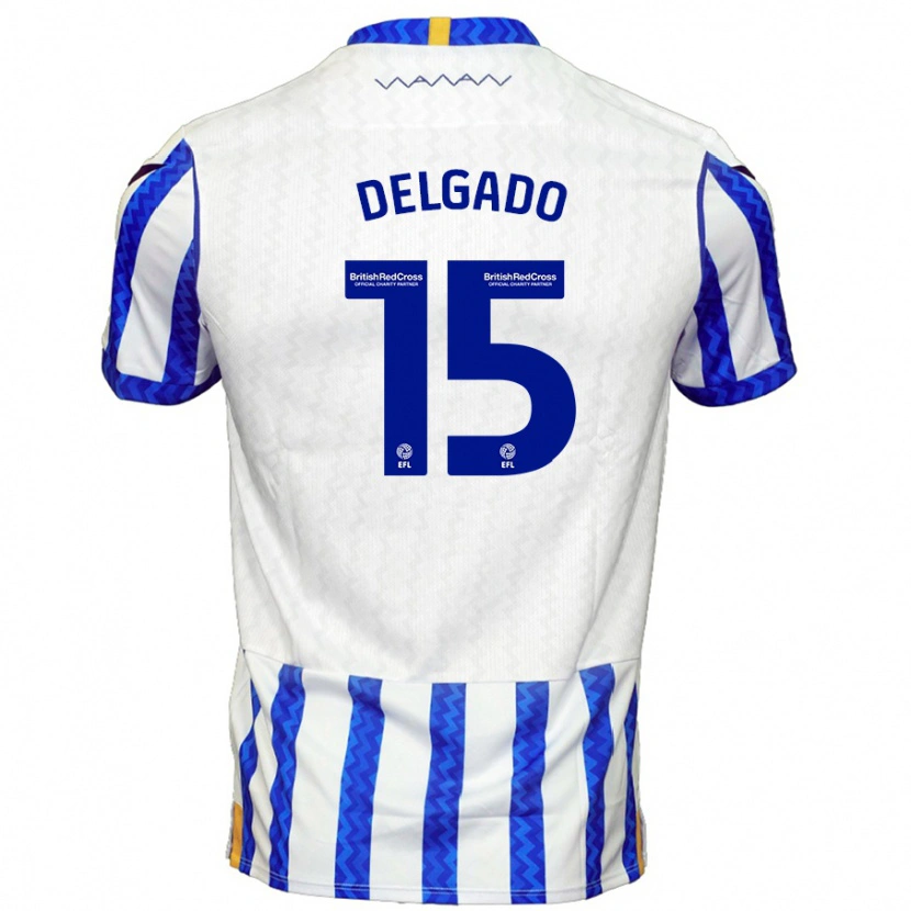 Danxen Kinderen Juan Delgado #15 Blauw Wit Thuisshirt Thuistenue 2024/25 T-Shirt