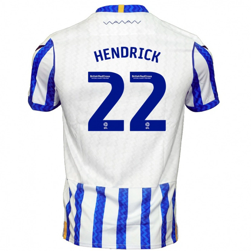 Danxen Kinderen Jeff Hendrick #22 Blauw Wit Thuisshirt Thuistenue 2024/25 T-Shirt