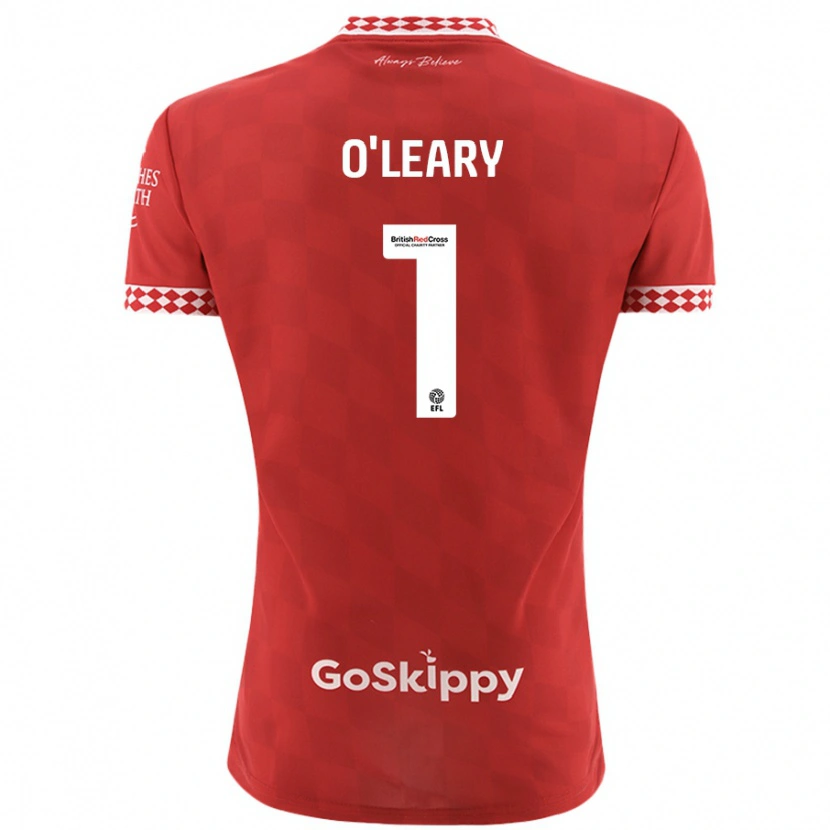 Danxen Kinderen Max O'leary #1 Rood Thuisshirt Thuistenue 2024/25 T-Shirt