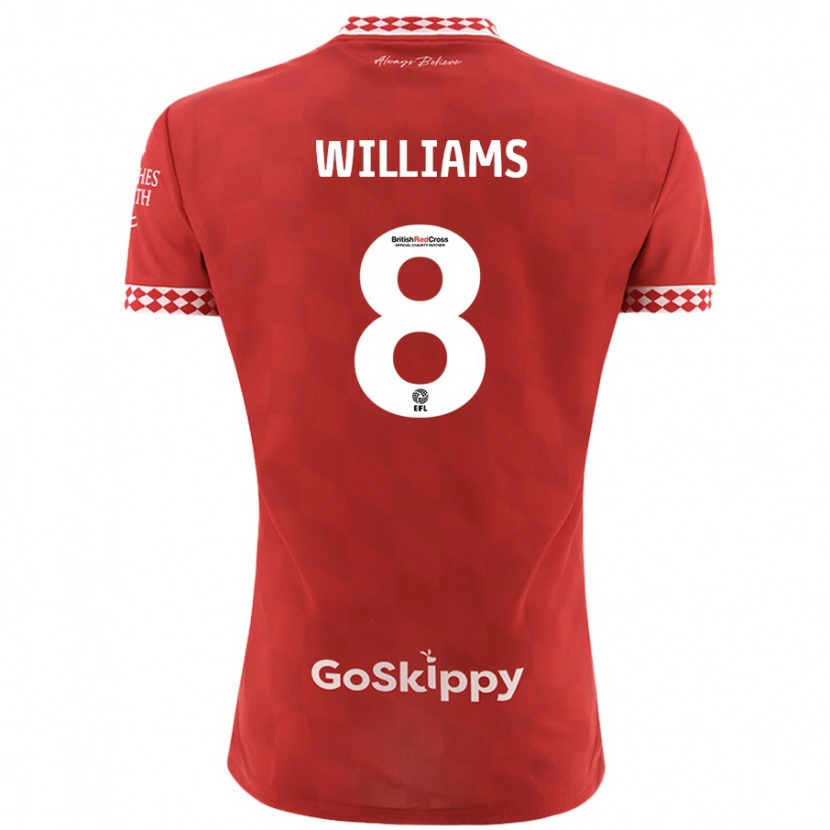 Danxen Kinderen Joe Williams #8 Rood Thuisshirt Thuistenue 2024/25 T-Shirt