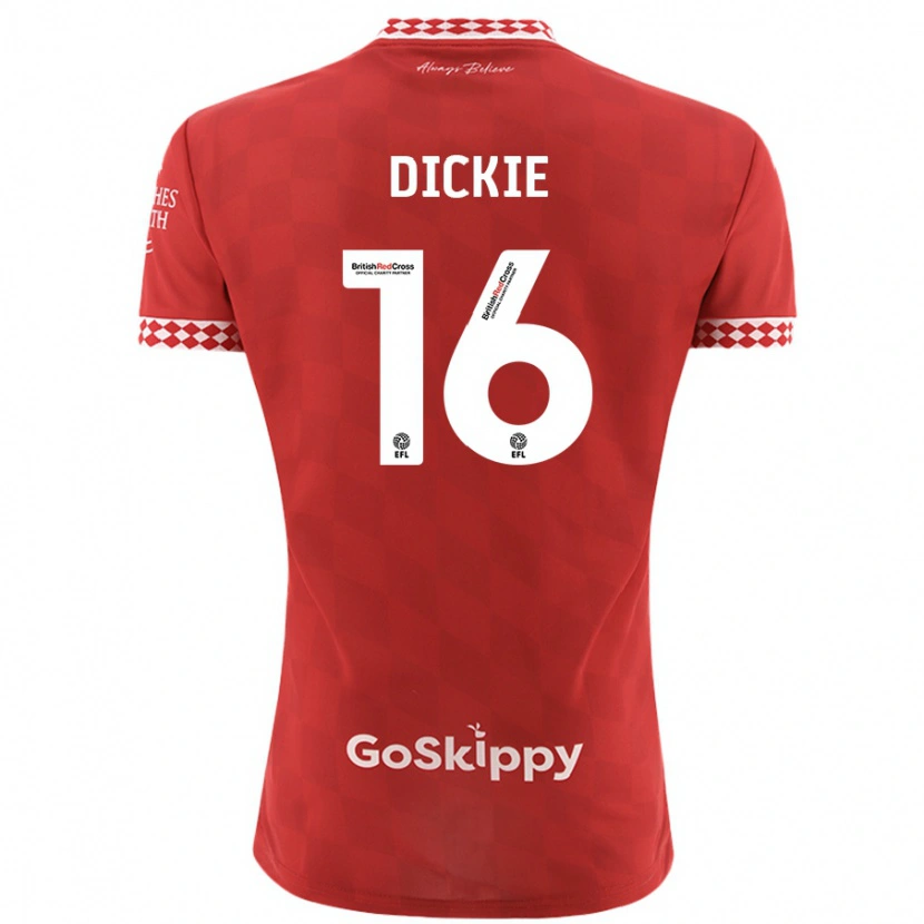 Danxen Kinderen Rob Dickie #16 Rood Thuisshirt Thuistenue 2024/25 T-Shirt