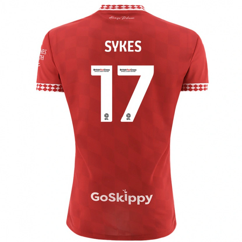 Danxen Kinderen Mark Sykes #17 Rood Thuisshirt Thuistenue 2024/25 T-Shirt