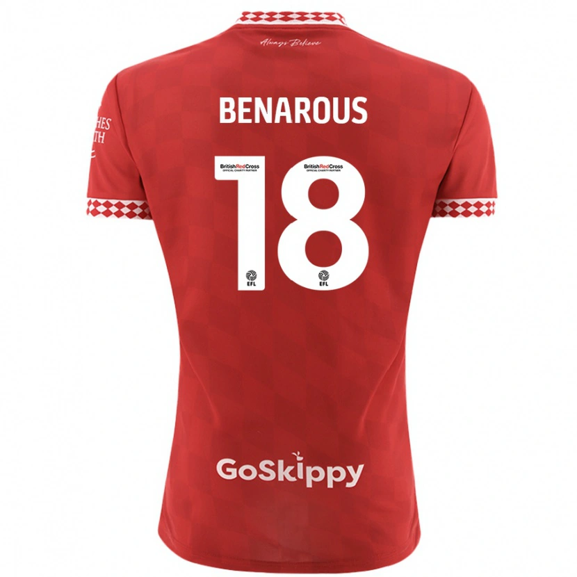 Danxen Kinderen Ayman Benarous #18 Rood Thuisshirt Thuistenue 2024/25 T-Shirt