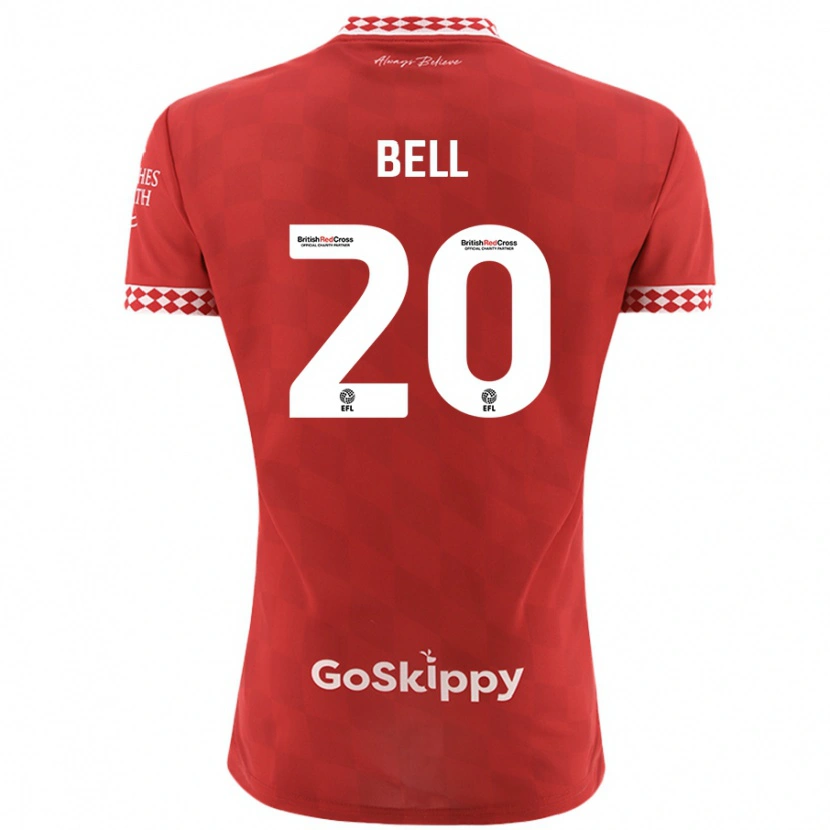 Danxen Kinderen Sam Bell #20 Rood Thuisshirt Thuistenue 2024/25 T-Shirt