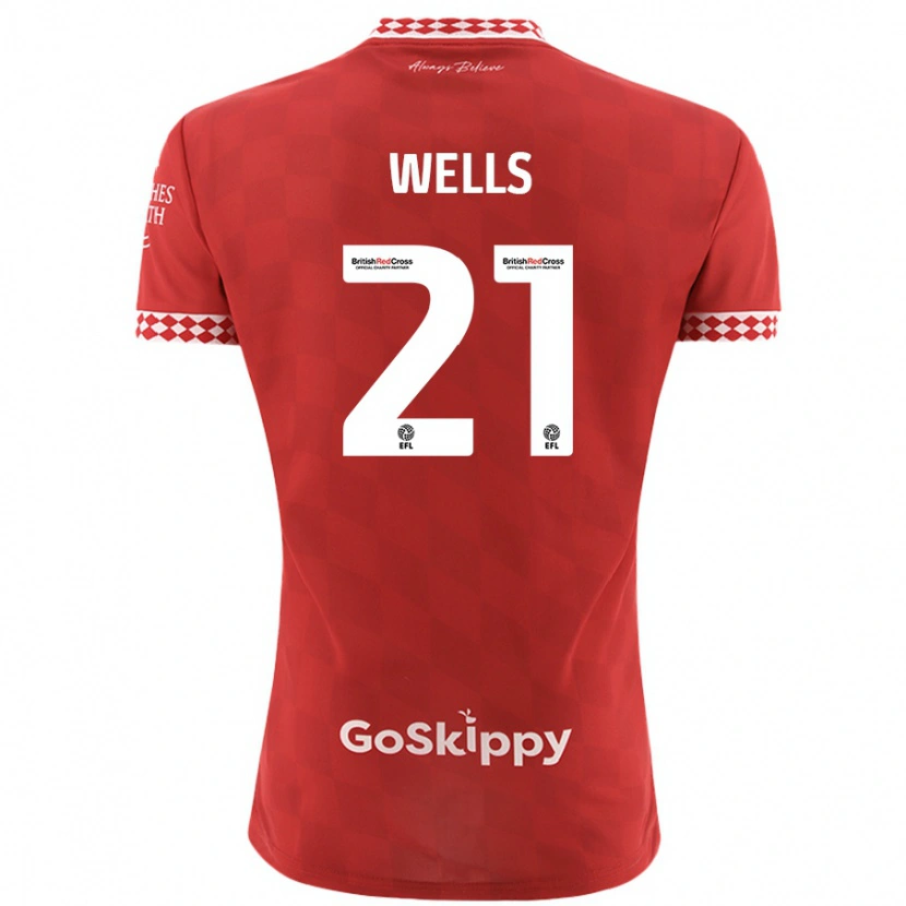 Danxen Kinderen Nahki Wells #21 Rood Thuisshirt Thuistenue 2024/25 T-Shirt