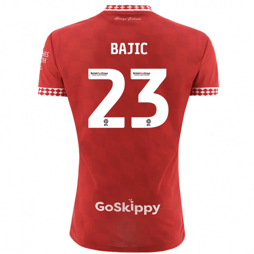 Danxen Kinderen Stefan Bajic #23 Rood Thuisshirt Thuistenue 2024/25 T-Shirt