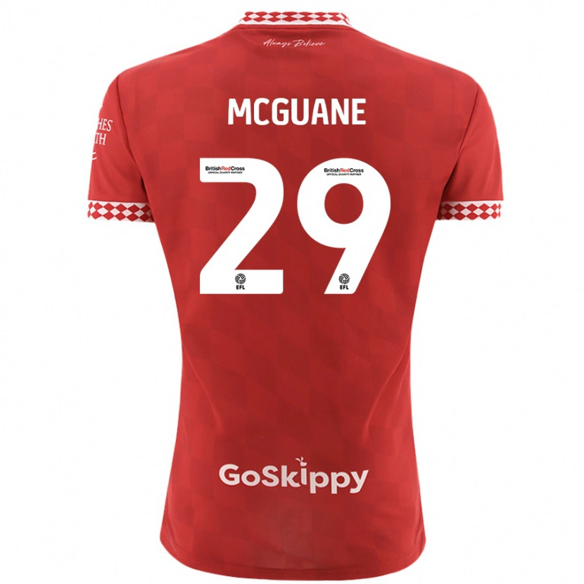 Danxen Kinderen Marcus Mcguane #29 Rood Thuisshirt Thuistenue 2024/25 T-Shirt