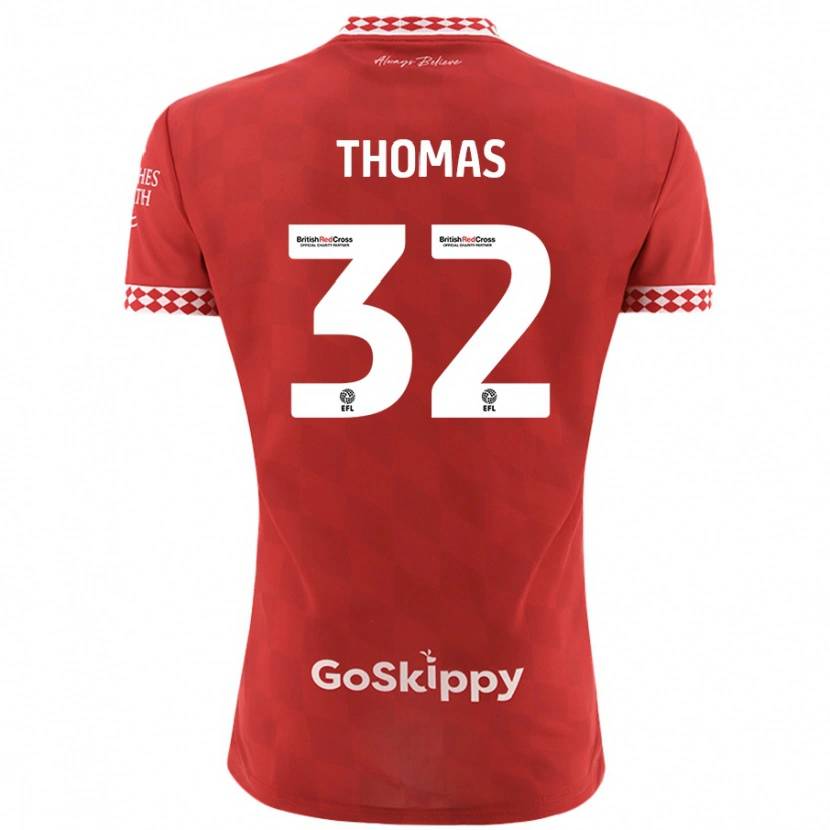 Danxen Kinderen Lewis Thomas #32 Rood Thuisshirt Thuistenue 2024/25 T-Shirt