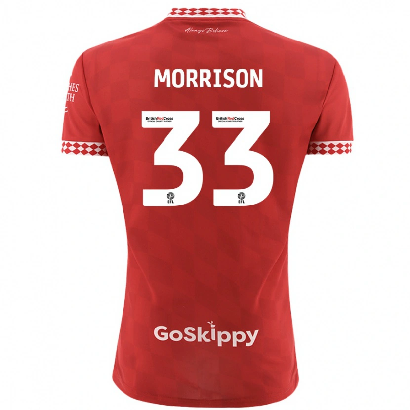 Danxen Kinderen Elijah Morrison #33 Rood Thuisshirt Thuistenue 2024/25 T-Shirt