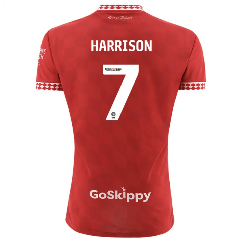 Danxen Kinderen Abi Harrison #7 Rood Thuisshirt Thuistenue 2024/25 T-Shirt