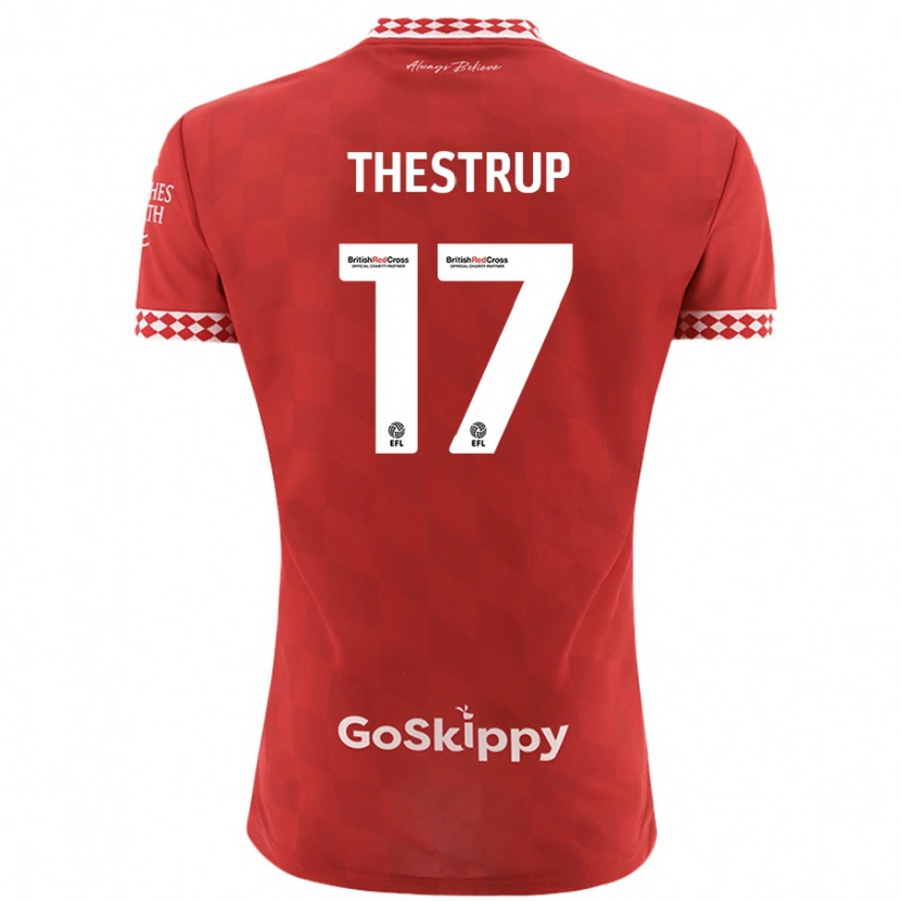 Danxen Kinderen Amalie Thestrup #17 Rood Thuisshirt Thuistenue 2024/25 T-Shirt