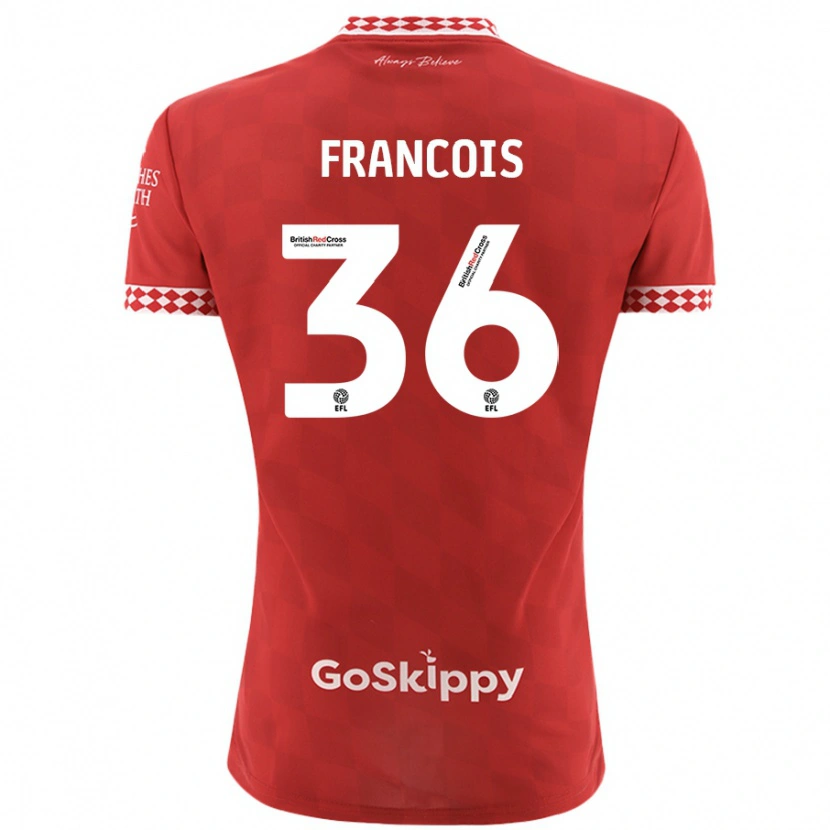 Danxen Kinderen Marlee Francois #36 Rood Thuisshirt Thuistenue 2024/25 T-Shirt