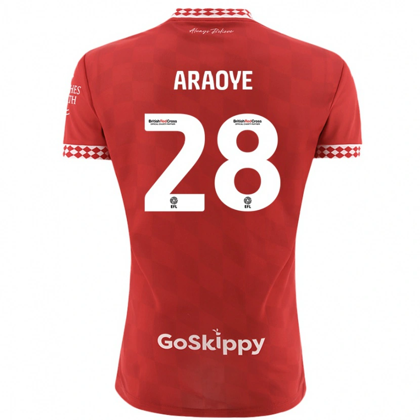 Danxen Kinderen Raphael Araoye #28 Rood Thuisshirt Thuistenue 2024/25 T-Shirt