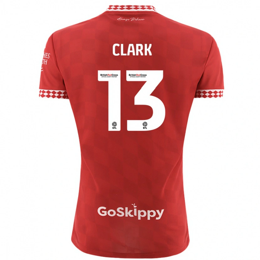 Danxen Kinderen Olivia Clark #13 Rood Thuisshirt Thuistenue 2024/25 T-Shirt