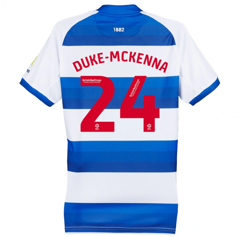 Danxen Kinderen Stephen Duke-Mckenna #24 Wit Blauw Thuisshirt Thuistenue 2024/25 T-Shirt