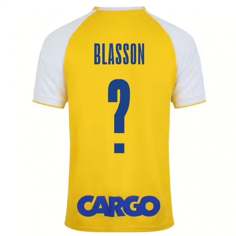 Danxen Kinderen Ariel Blasson #0 Geel Wit Thuisshirt Thuistenue 2024/25 T-Shirt