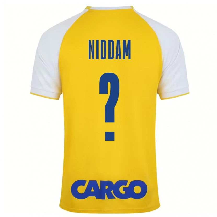 Danxen Kinderen Nadav Niddam #0 Geel Wit Thuisshirt Thuistenue 2024/25 T-Shirt