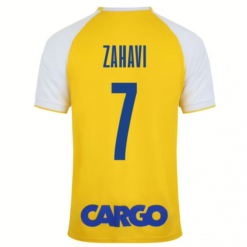 Danxen Kinderen Eran Zahavi #7 Geel Wit Thuisshirt Thuistenue 2024/25 T-Shirt