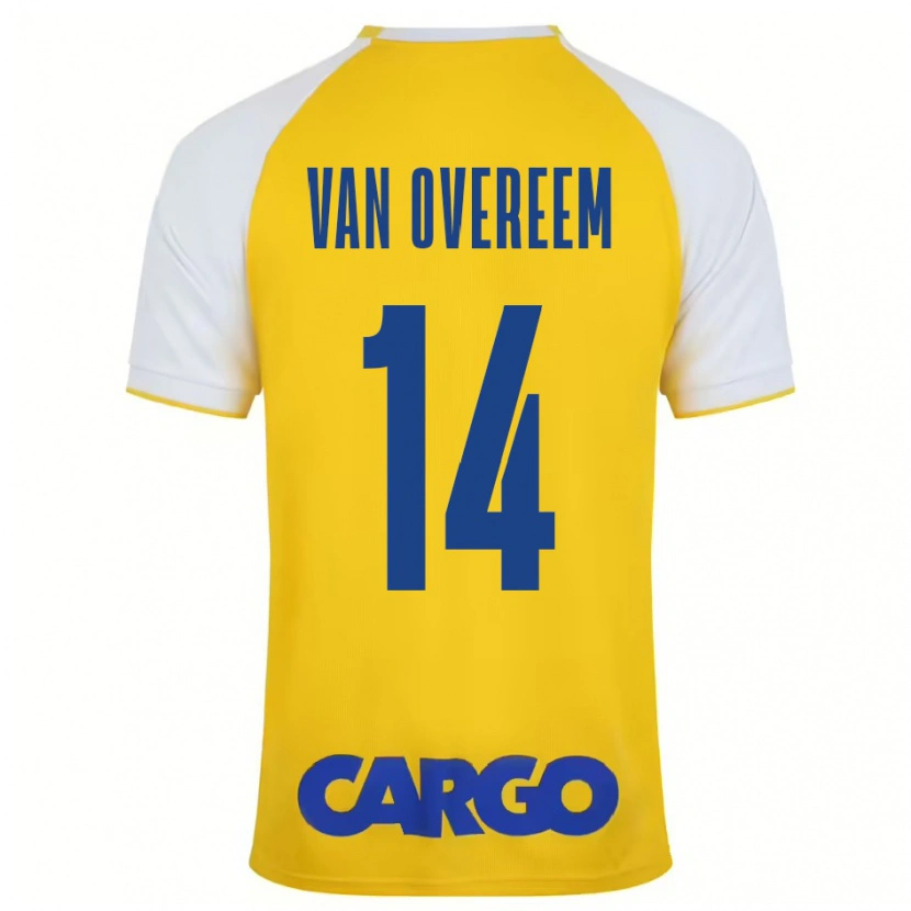 Danxen Kinderen Joris Van Overeem #14 Geel Wit Thuisshirt Thuistenue 2024/25 T-Shirt