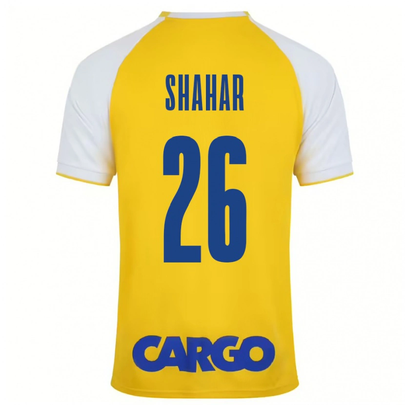 Danxen Kinderen Ido Shahar #26 Geel Wit Thuisshirt Thuistenue 2024/25 T-Shirt