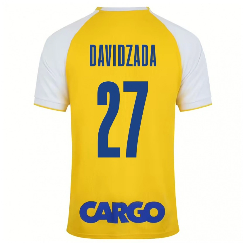 Danxen Kinderen Ofir Davidzada #27 Geel Wit Thuisshirt Thuistenue 2024/25 T-Shirt