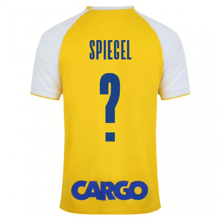 Danxen Kinderen Liran Shpigel #0 Geel Wit Thuisshirt Thuistenue 2024/25 T-Shirt