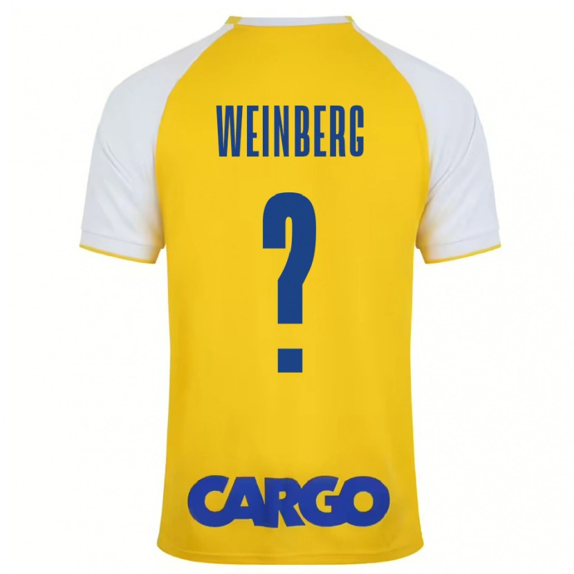 Danxen Kinderen Idan Weinberg #0 Geel Wit Thuisshirt Thuistenue 2024/25 T-Shirt