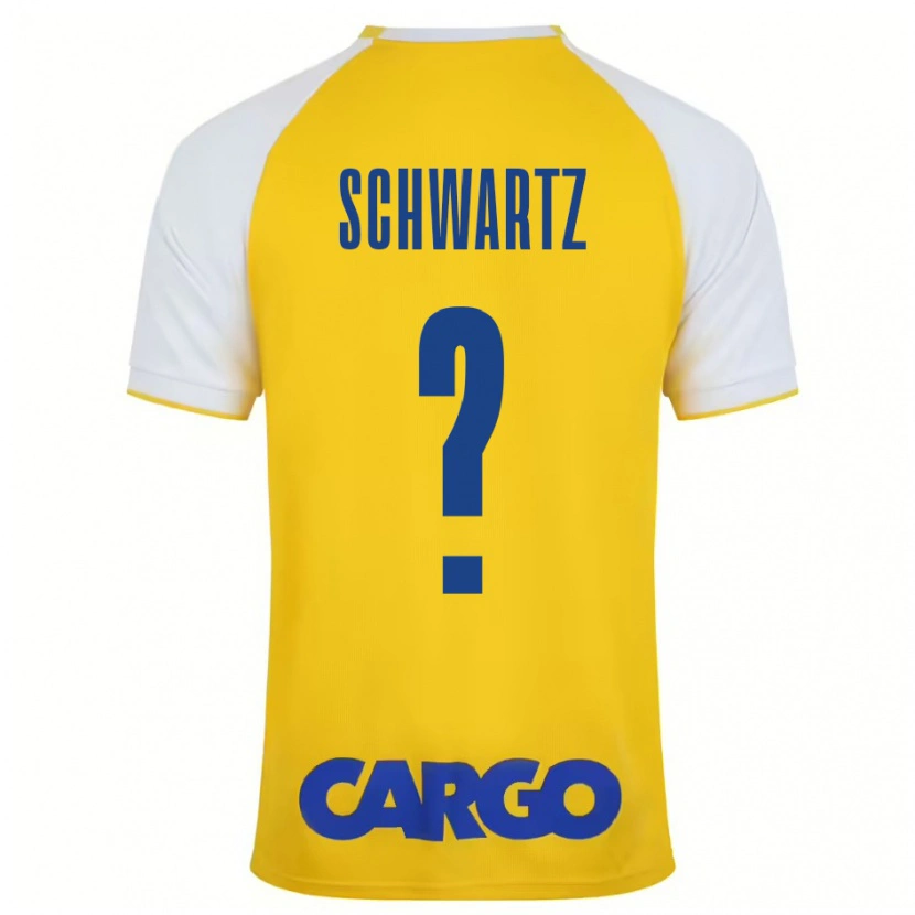 Danxen Kinderen Noam Schwartz #0 Geel Wit Thuisshirt Thuistenue 2024/25 T-Shirt