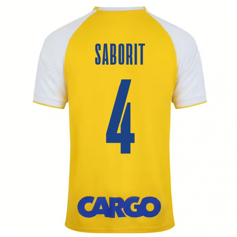 Danxen Kinderen Enric Saborit #4 Geel Wit Thuisshirt Thuistenue 2024/25 T-Shirt