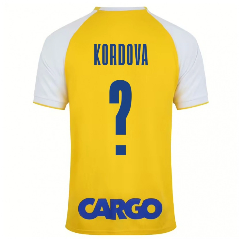 Danxen Kinderen Adir Kordova #0 Geel Wit Thuisshirt Thuistenue 2024/25 T-Shirt