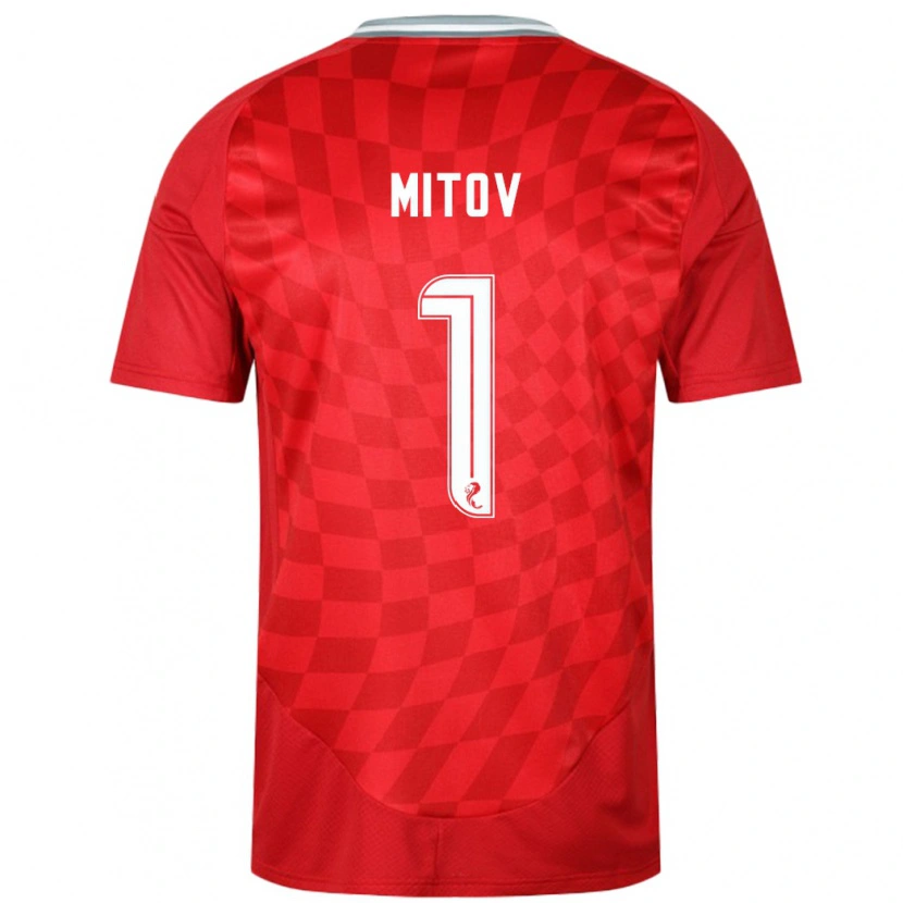 Danxen Kinderen Dimitar Mitov #1 Rood Thuisshirt Thuistenue 2024/25 T-Shirt