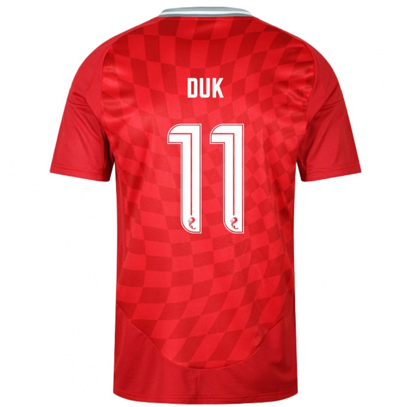 Danxen Kinderen Duk #11 Rood Thuisshirt Thuistenue 2024/25 T-Shirt