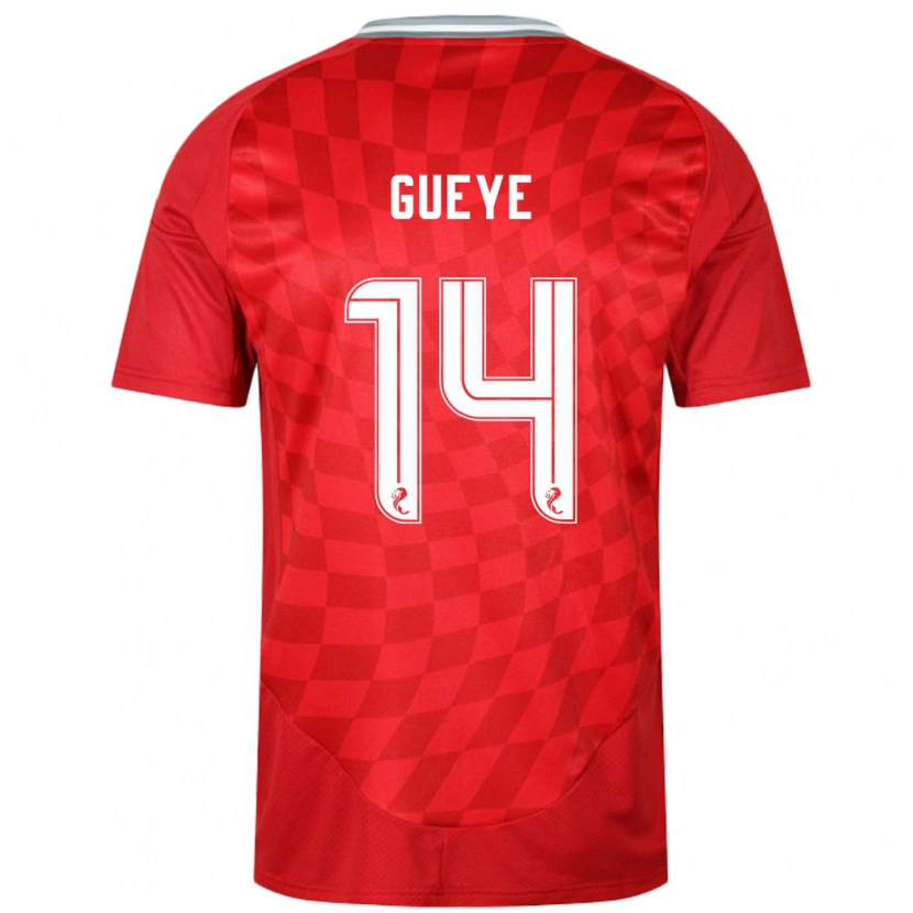 Danxen Kinderen Pape Habib Guèye #14 Rood Thuisshirt Thuistenue 2024/25 T-Shirt