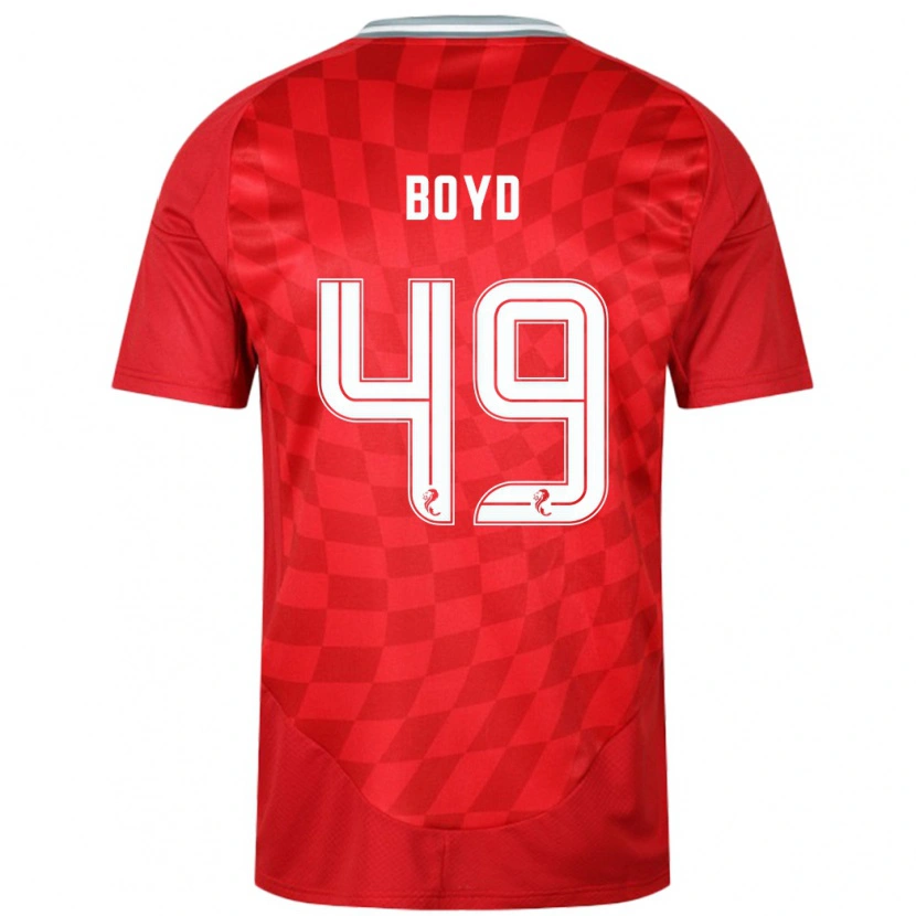 Danxen Kinderen Fletcher Boyd #49 Rood Thuisshirt Thuistenue 2024/25 T-Shirt