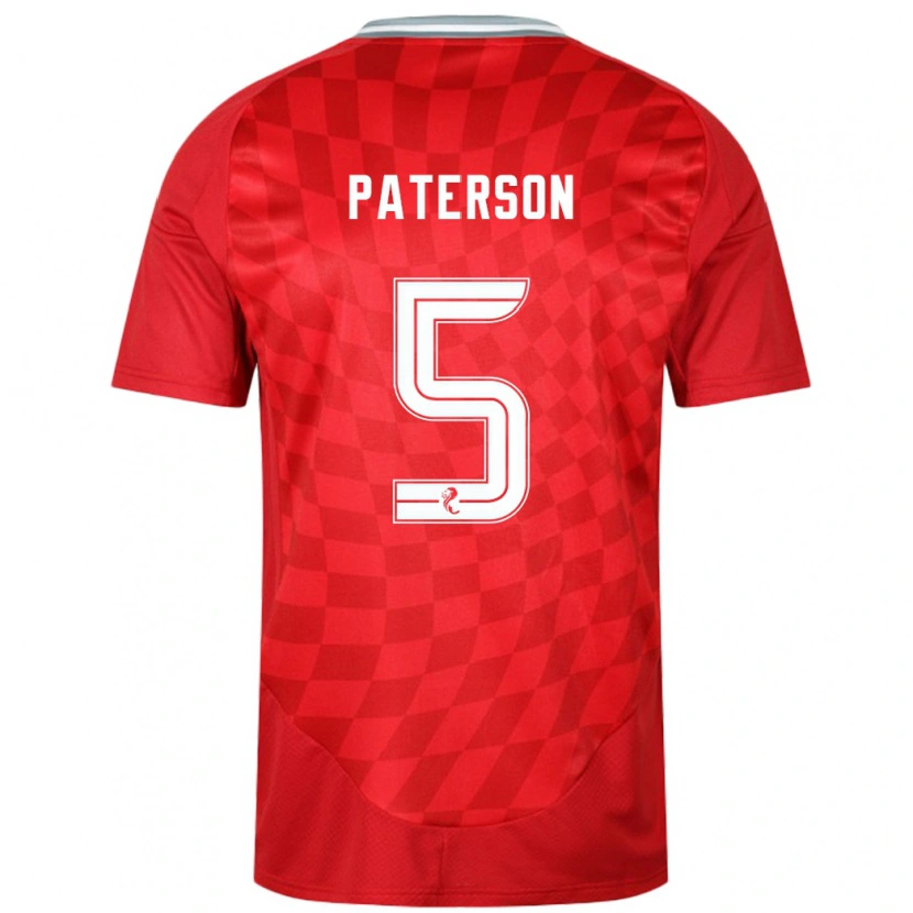 Danxen Kinderen Donna Paterson #5 Rood Thuisshirt Thuistenue 2024/25 T-Shirt