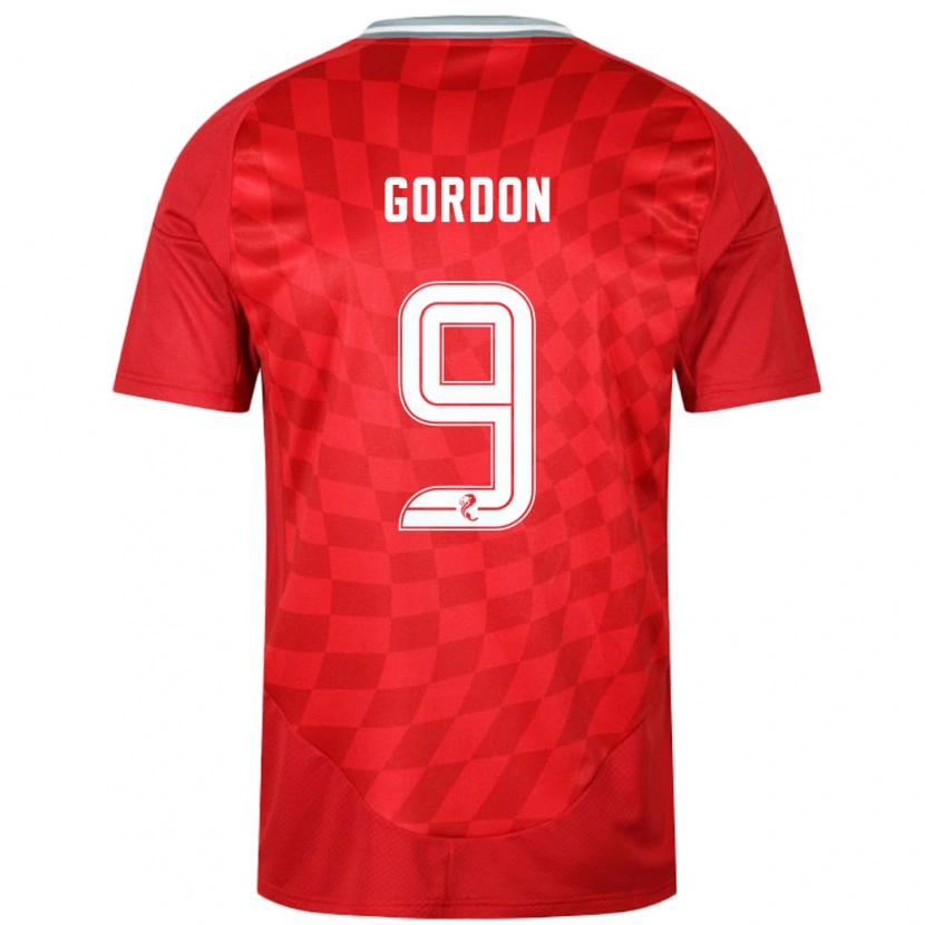 Danxen Kinderen Lauren Gordon #9 Rood Thuisshirt Thuistenue 2024/25 T-Shirt