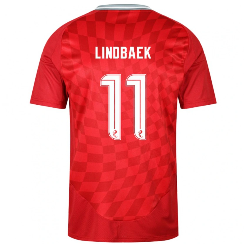 Danxen Kinderen Adele Lindbaek #11 Rood Thuisshirt Thuistenue 2024/25 T-Shirt