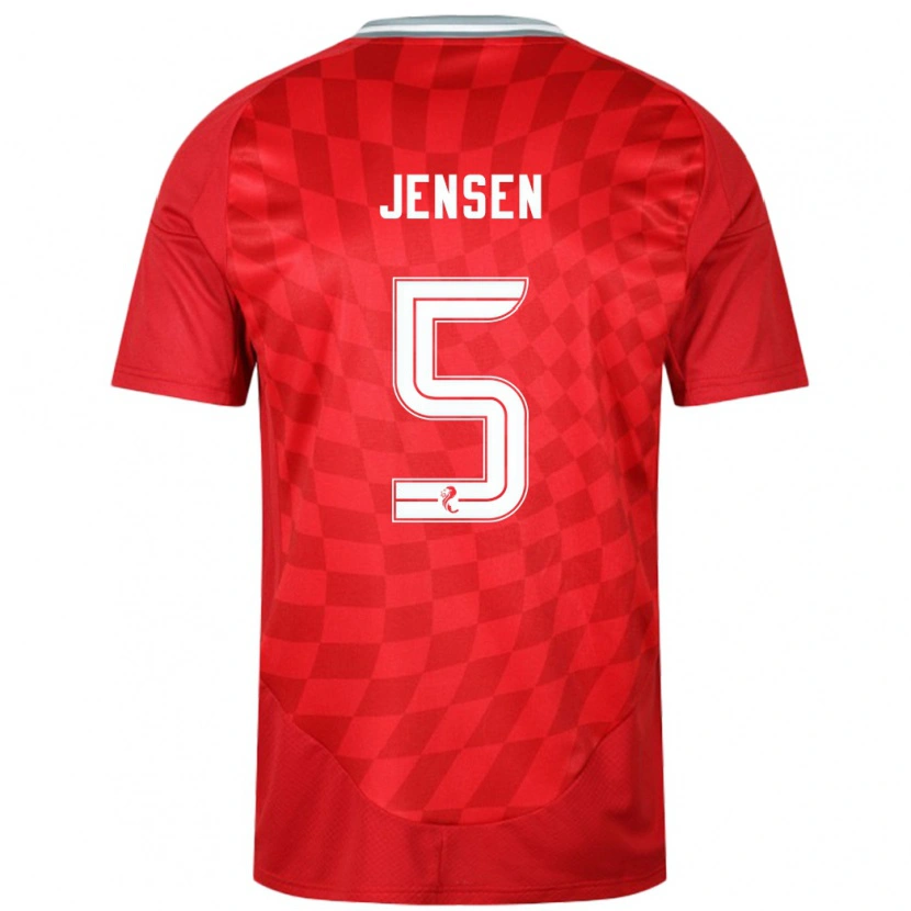 Danxen Kinderen Richard Jensen #5 Rood Thuisshirt Thuistenue 2024/25 T-Shirt