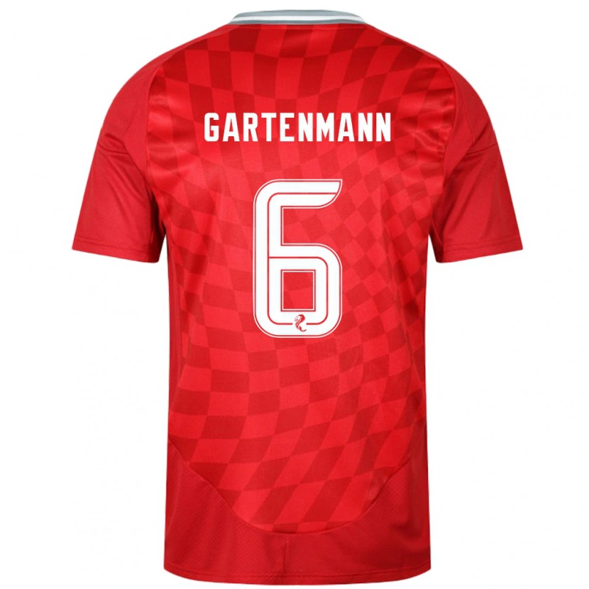 Danxen Kinderen Stefan Gartenmann #6 Rood Thuisshirt Thuistenue 2024/25 T-Shirt