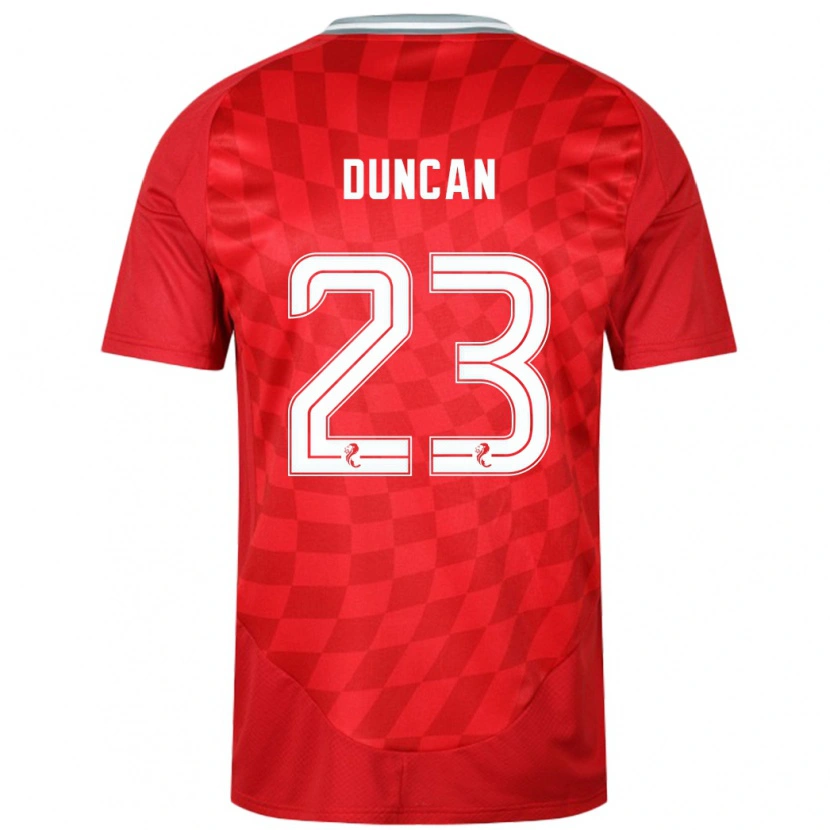 Danxen Kinderen Ryan Duncan #23 Rood Thuisshirt Thuistenue 2024/25 T-Shirt