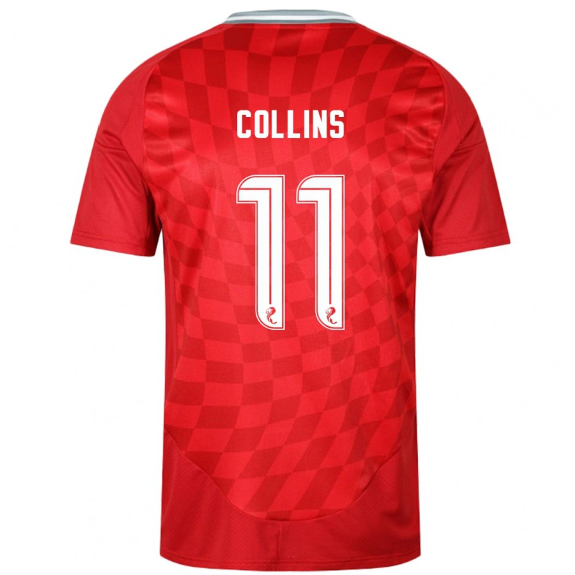 Danxen Kinderen Bailley Collins #11 Rood Thuisshirt Thuistenue 2024/25 T-Shirt