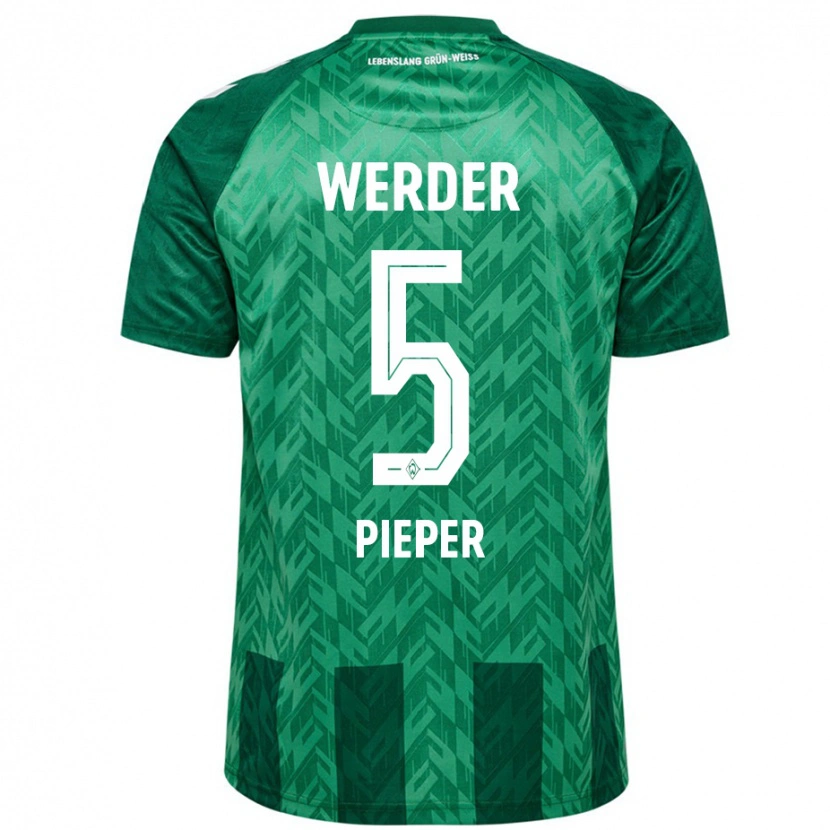 Danxen Kinderen Amos Pieper #5 Groen Thuisshirt Thuistenue 2024/25 T-Shirt