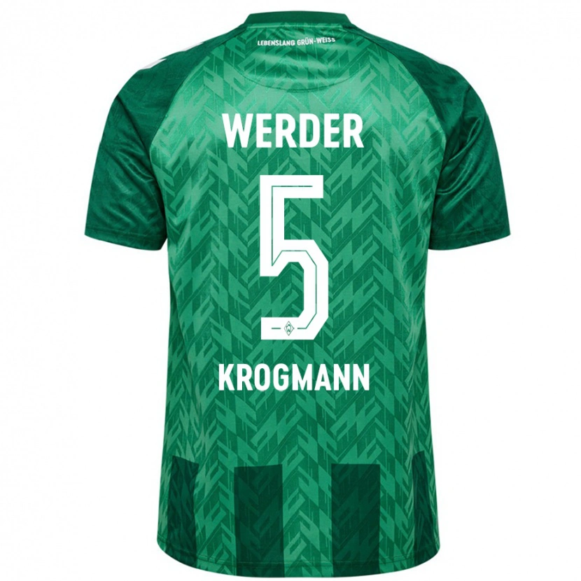 Danxen Kinderen Avid Krogmann #5 Groen Thuisshirt Thuistenue 2024/25 T-Shirt