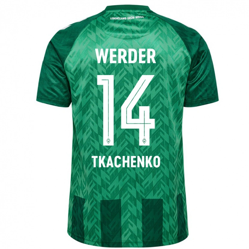 Danxen Kinderen Oleksandr Tkachenko #14 Groen Thuisshirt Thuistenue 2024/25 T-Shirt