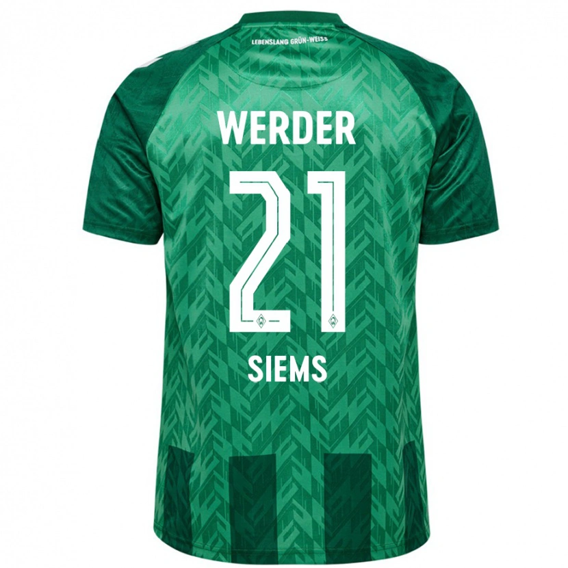 Danxen Kinderen Caroline Siems #21 Groen Thuisshirt Thuistenue 2024/25 T-Shirt