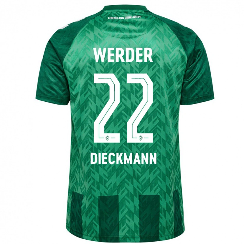 Danxen Kinderen Rieke Dieckmann #22 Groen Thuisshirt Thuistenue 2024/25 T-Shirt