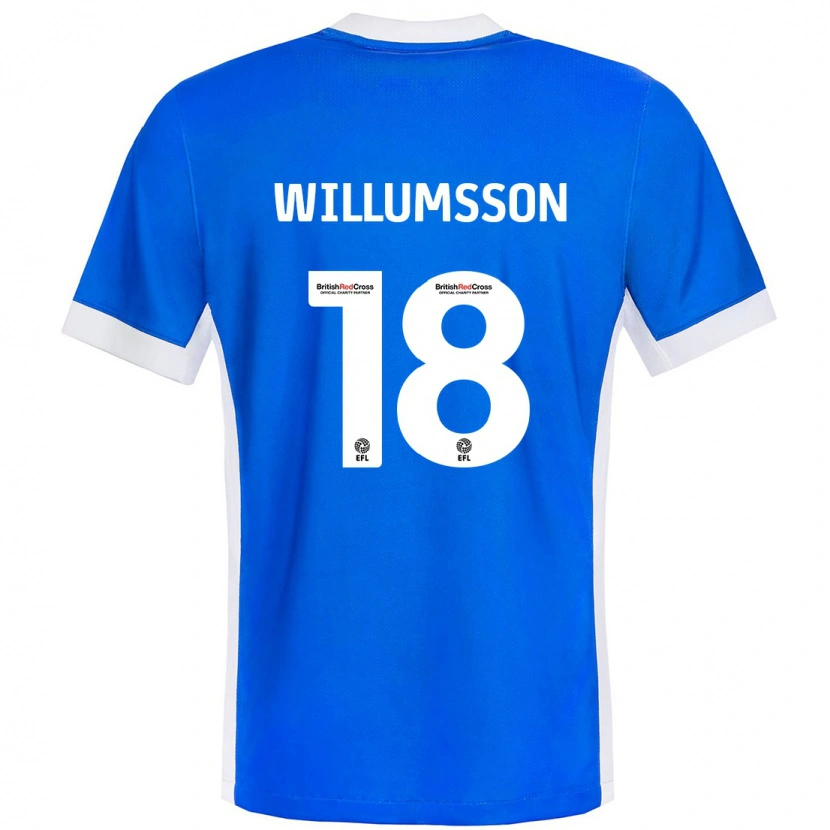 Danxen Kinderen Willum Thór Willumsson #18 Blauw Wit Thuisshirt Thuistenue 2024/25 T-Shirt